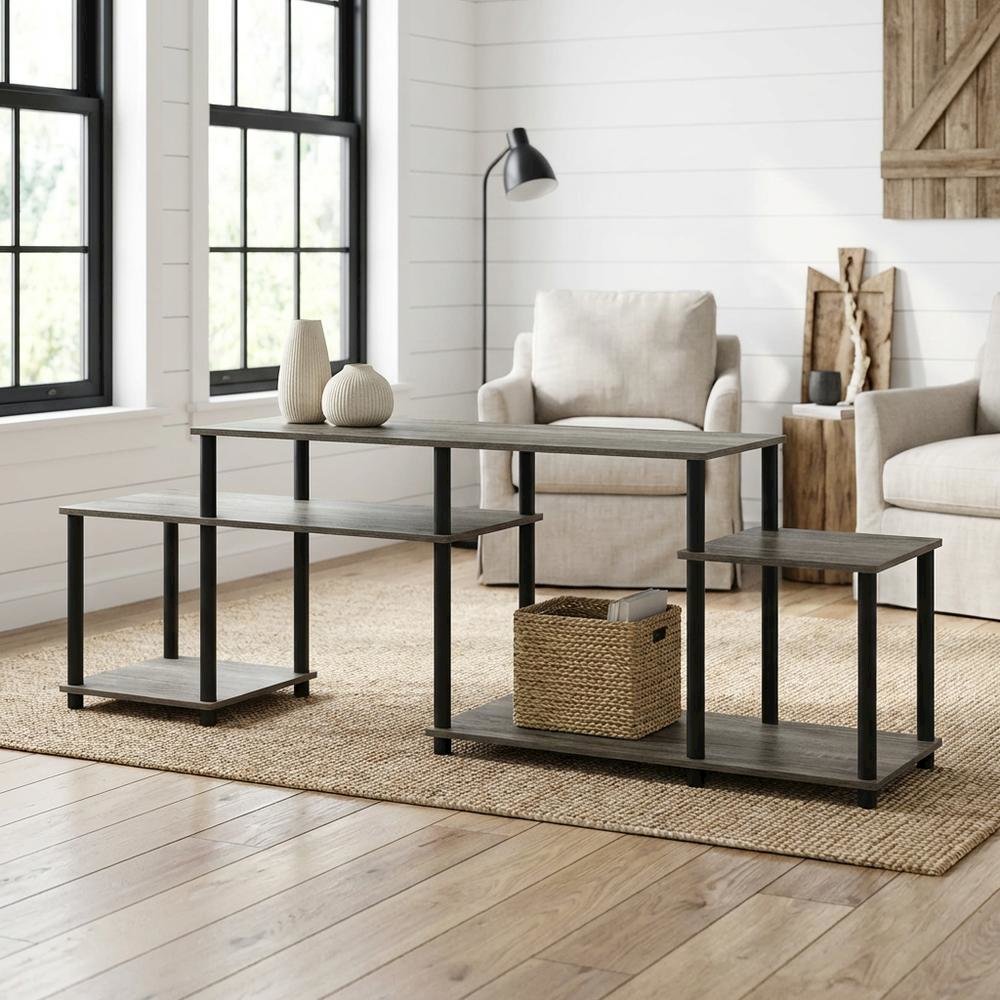 Wood TV stand for 55-inch screens with modern design and durable construction