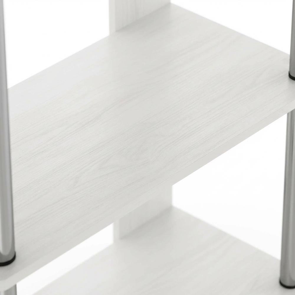 White Oak Bookcase with Modern Chrome Accents for Stylish Storage