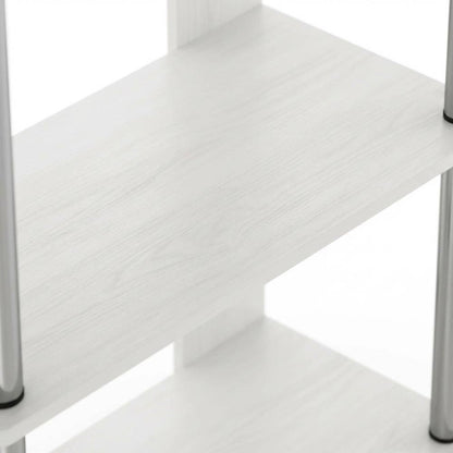 White Oak Bookcase with Modern Chrome Accents for Stylish Storage