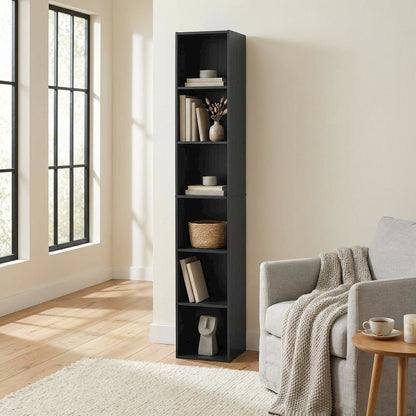 Wooden bookcase with modern design for home or office storage