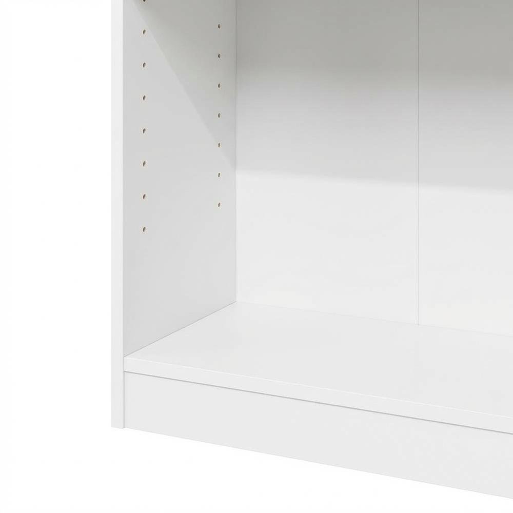 White 5-Tier Shelf Bookcase with Sturdy Wood Construction