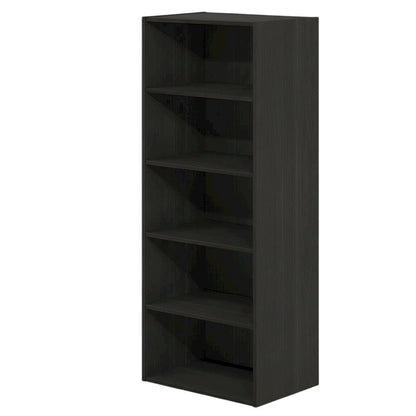 Wooden bookcase with open shelving and sturdy construction
