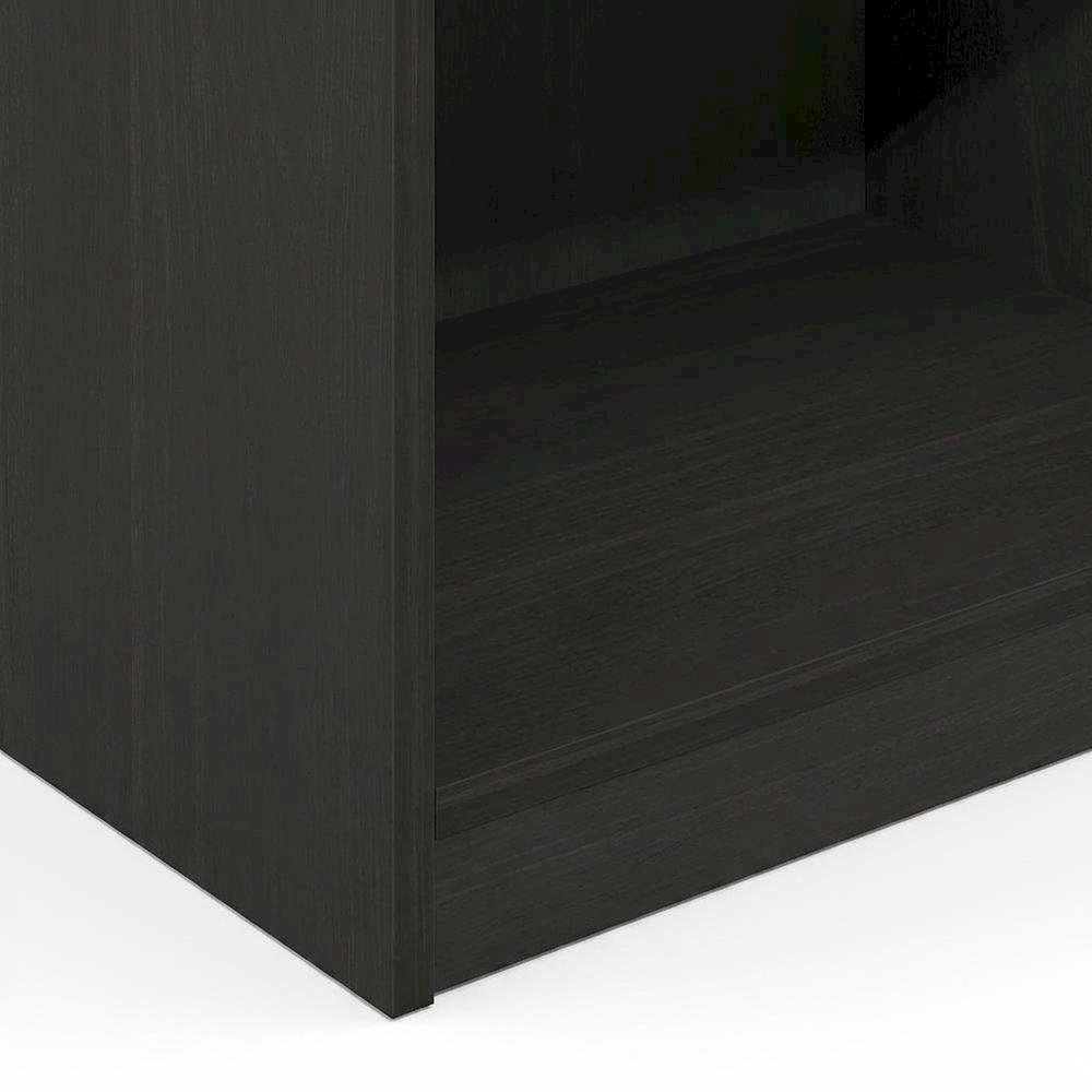 Espresso 3-Tier Open Shelf Bookcase with Storage Organizer