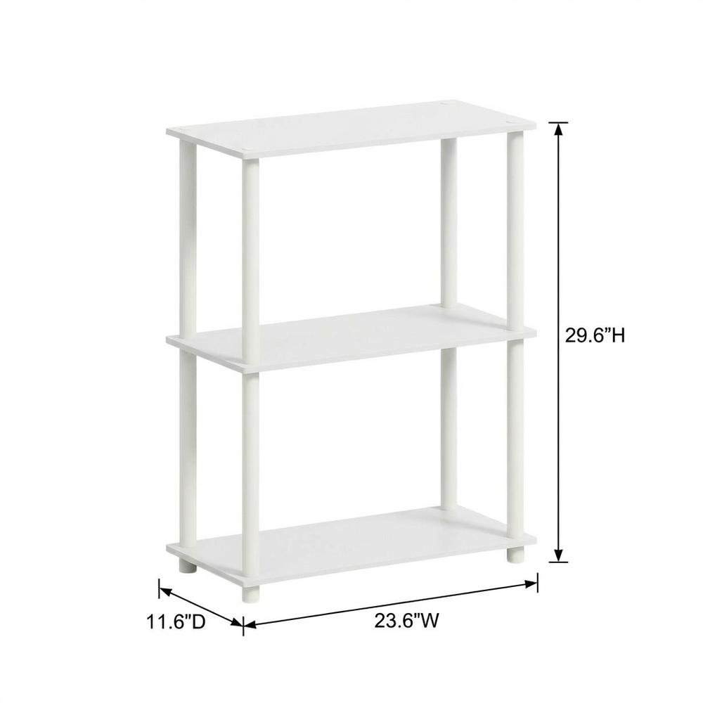 Wooden 3-Tier Display Rack with Shelving Unit and Bookcase for Home and Office