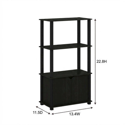 3-Tier End Table Set in Americano and Chrome Finish with Modern Design