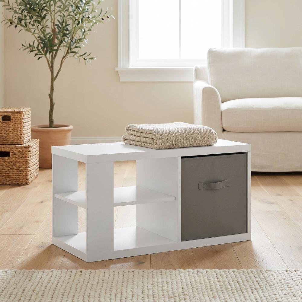 White Coffee Table with Modern Design and Spacious Surface for Living Room