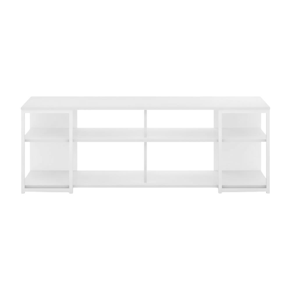 White Modern TV stand, up to 65-inch flat screens, metal, wood construction