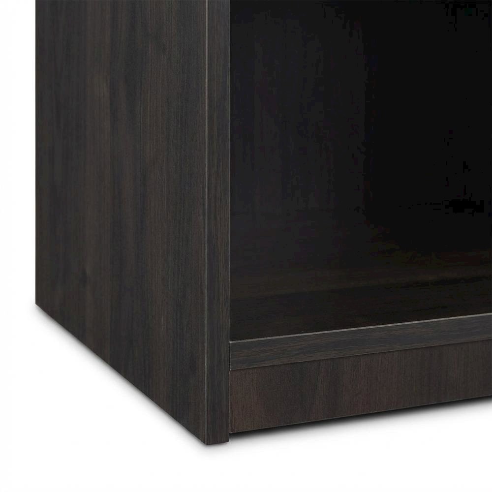Espresso 3-Shelf Bookcase with Sturdy Wood Frame for Living Room Storage