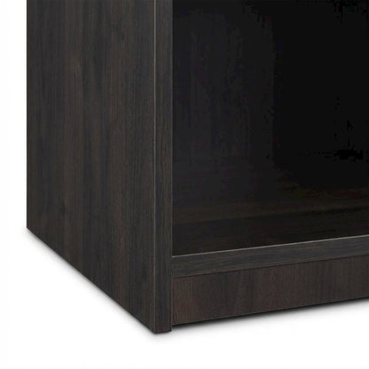 Espresso 3-Shelf Bookcase with Sturdy Wood Frame for Living Room Storage