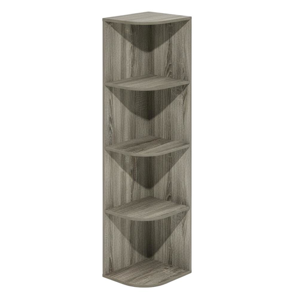 Corner Storage Bookcase with French Oak Finish for Living Spaces