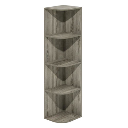 Corner Storage Bookcase with French Oak Finish for Living Spaces