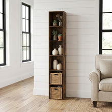 Wooden bookcase with sleek design for versatile storage