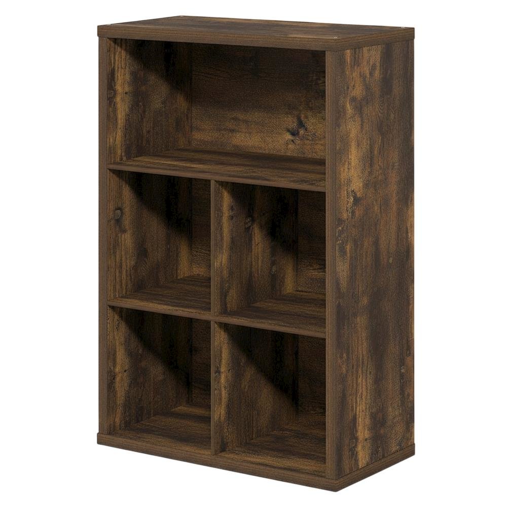 Wood bookcase with adjustable shelves for versatile storage