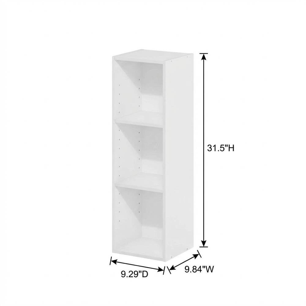 Wooden White Bookcase with Compact Design and Sturdy Construction