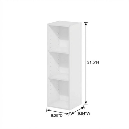Wooden White Bookcase with Compact Design and Sturdy Construction