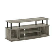 Stylish French Oak and Black Large Entertainment Center for up to 55-inch TV