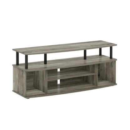 Stylish French Oak and Black Large Entertainment Center for up to 55-inch TV