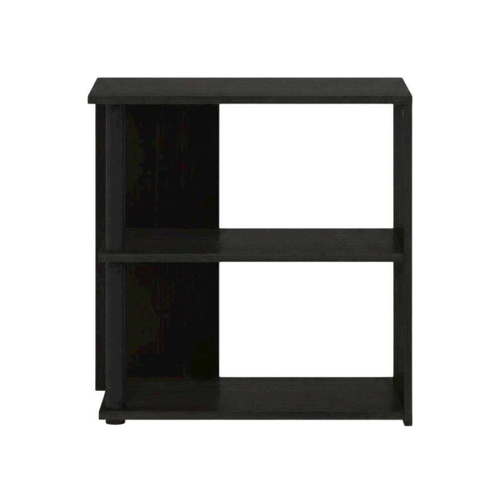 Espresso and Black 2-Tier End Table with Modern Design