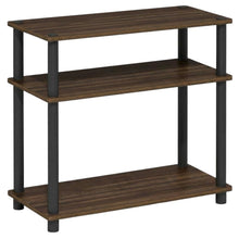 Brown Walnut 3-Tier Side & Night Stand with Modern Storage Design