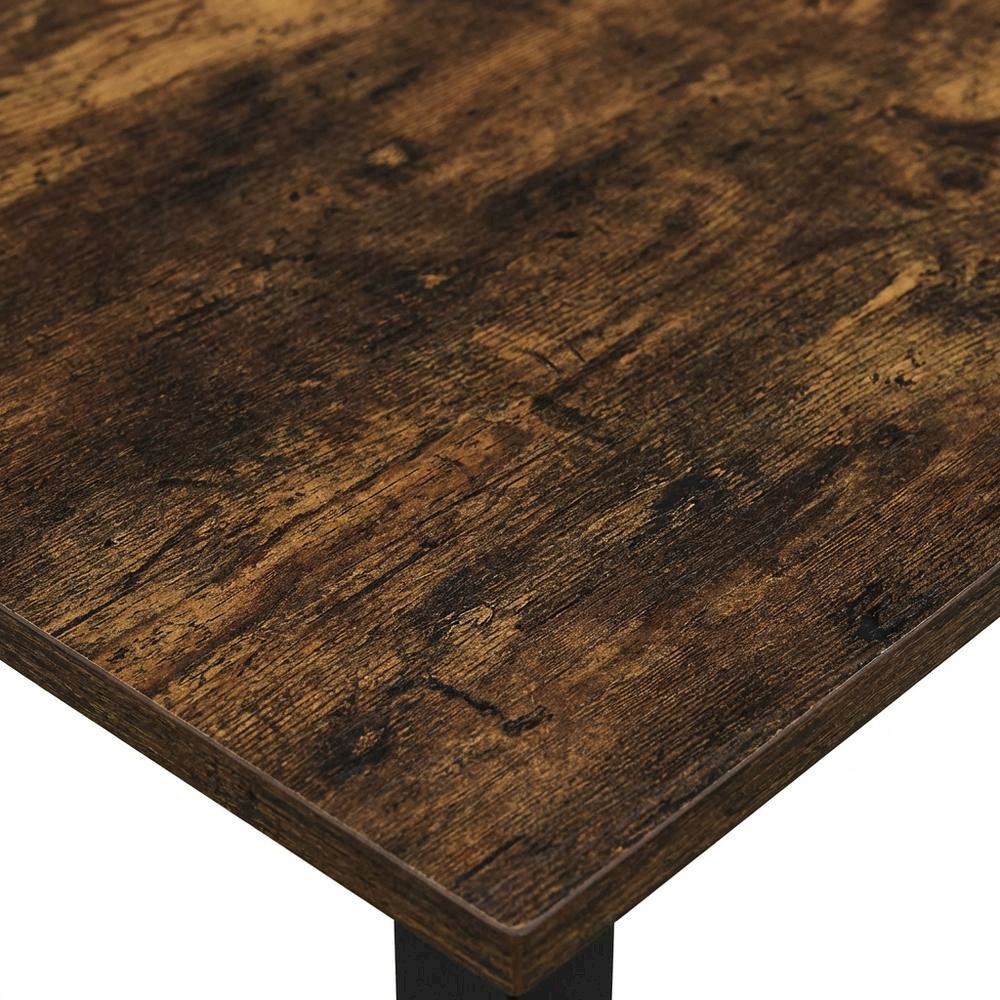Amber Pine and Black Finish End Table Set with Modern Design