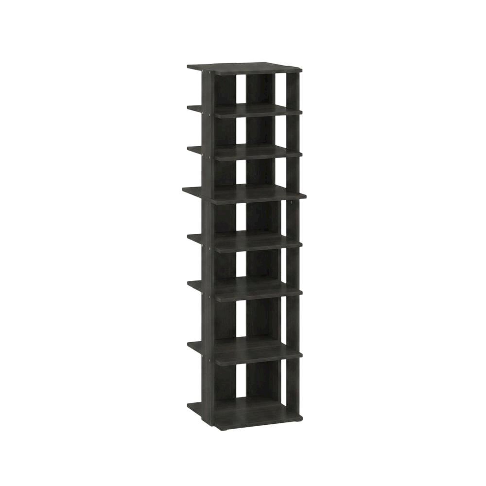 Brown 8-Tier Vertical Shoe Tower, Free Standing Space Saving Closet Organizer