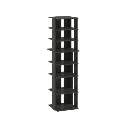 Brown 8-Tier Vertical Shoe Tower, Free Standing Space Saving Closet Organizer