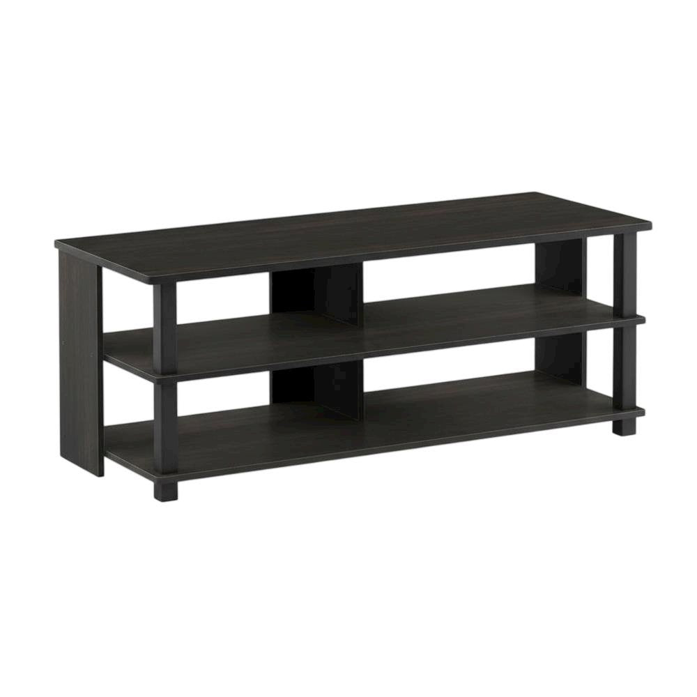 Wooden 3-Tier TV Stand, TVs up to 50 inches, Espresso/Black finish, spacious