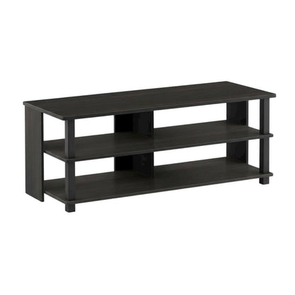 Wooden 3-Tier TV Stand, TVs up to 50 inches, Espresso/Black finish, spacious
