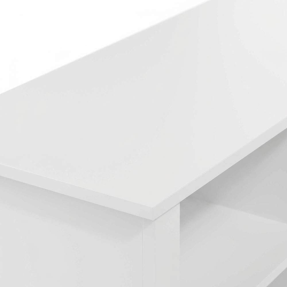 Solid White TV Stand with Fireplace and Wood Construction for Living Room