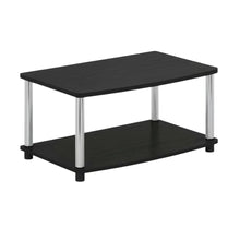 Wooden TV Stand with Americano/Chrome Finish, Elevated Design, No Tools Required