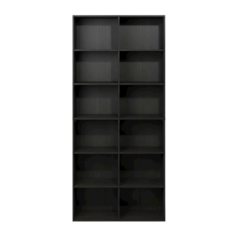 Wooden bookcase with open shelving for contemporary decor storage