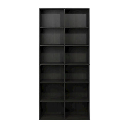 Wooden bookcase with open shelving for contemporary decor storage