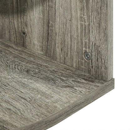 Corner Storage Bookcase with French Oak Finish for Living Spaces