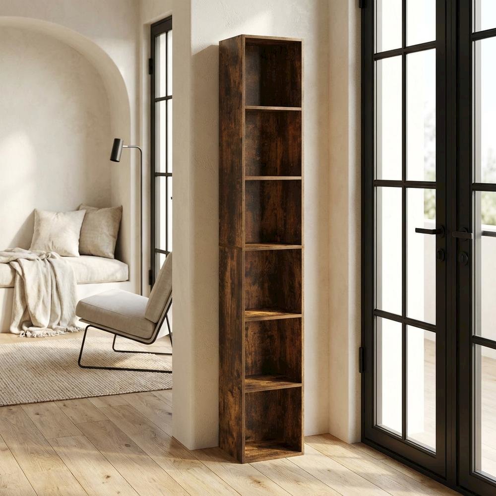 Wooden bookcase with sleek design for versatile storage