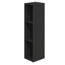 Black wood bookcase with sleek design and sturdy construction