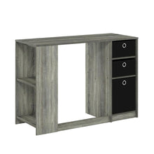 Modern computer desk in French Oak Grey - spacious workspace, sturdy build