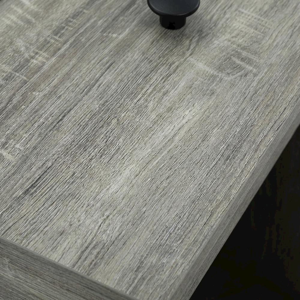 Nightstand with Grey Finish and Wood Construction for Bedroom Storage