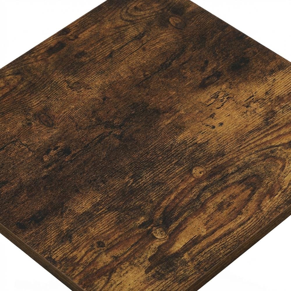 Amber Pine and Black Finish End Table with Modern Design
