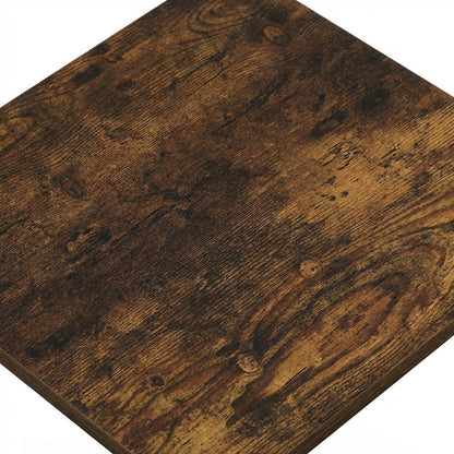 Amber Pine and Black Finish End Table with Modern Design