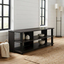 Wooden 3-Tier TV Stand, TVs up to 50 inches, Espresso/Black finish, spacious