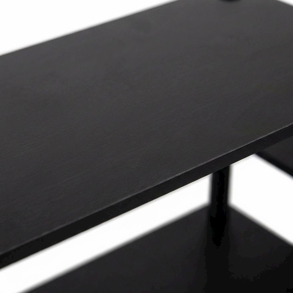 TV stand in Espresso/Black, composite wood, PVC tubes, modern style