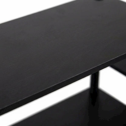 TV stand in Espresso/Black, composite wood, PVC tubes, modern style