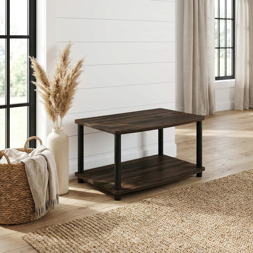 Wooden TV stand with elevated design and no tools required