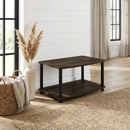 Wooden TV stand with elevated design and no tools required