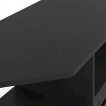 Brown open storage corner fireplace TV stand, 55-inch TVs, wood, veneer finish