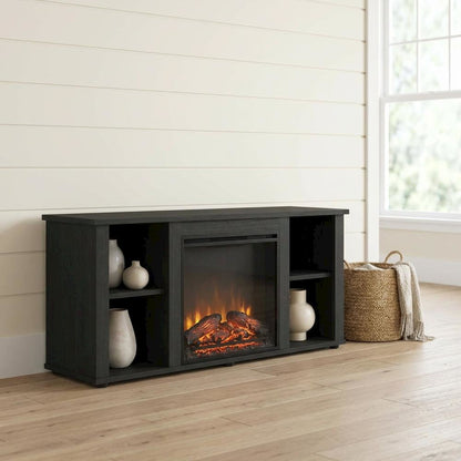 Brown Electric Fireplace TV Stand with Storage for 55 Inch Screens