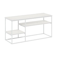 Modern White TV Stand for TVs up to 50 Inch with Solid Wood and Walnut Veneers
