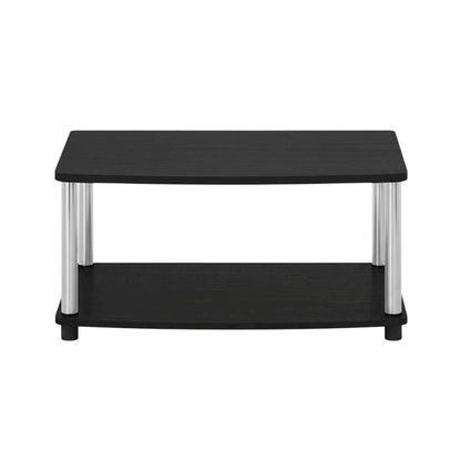 Wooden TV Stand with Americano/Chrome Finish, Elevated Design, No Tools Required