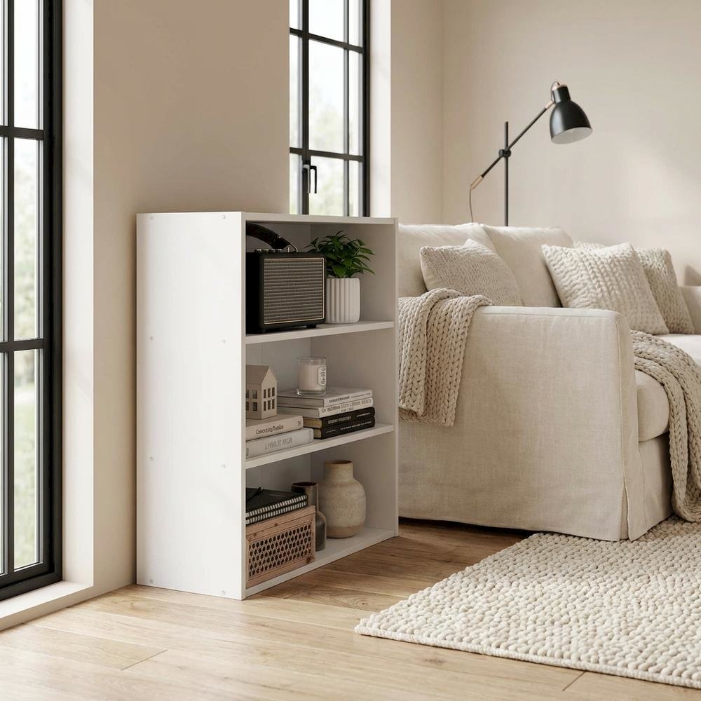 Wooden Bookcase with Open Shelves for Home Office and Living Room