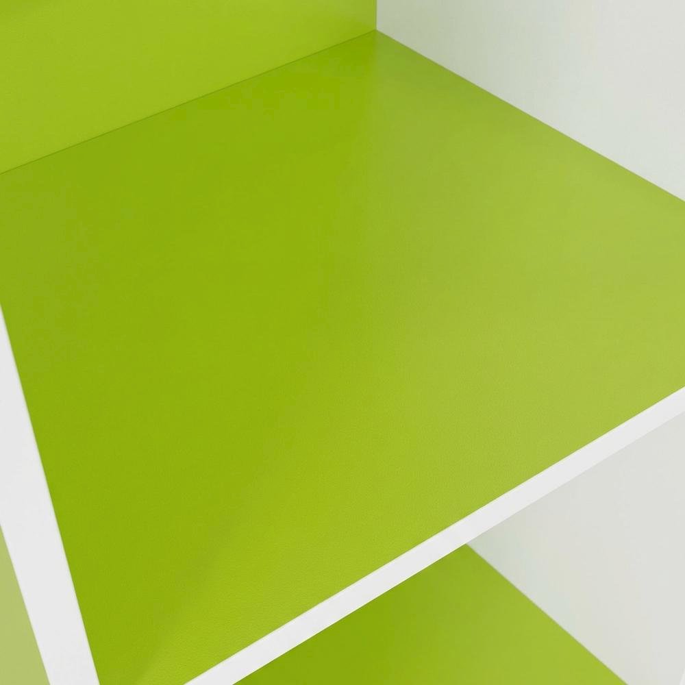 Green 5-Tier Open Shelf Bookcase with Wooden Construction